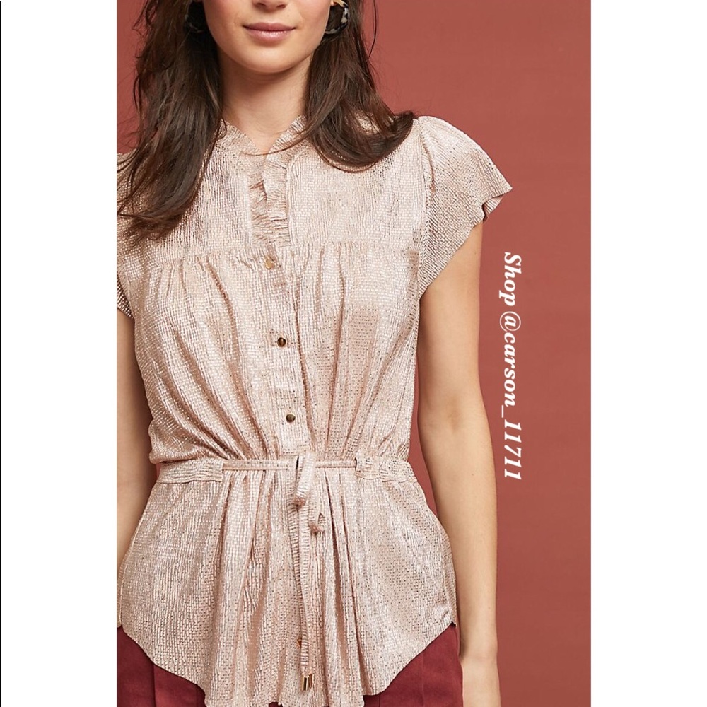 Anthropologie Merlaison Shine Blouse S - Picture 2 of 3